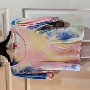 Vince Camuto Watercolor Pastel Dreamy Top.